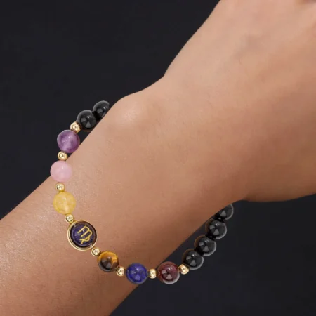 Zodiac Bracelets For Women 12 Constellations Crystal Stone Beads Birthday Gifts Wedding Jewelry Wristband Gemstone Beaded