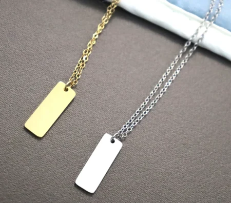 10pcs lot 304 Stainless Steel 8x22mm Pendant Necklace for Men and Women Simple Popular Street Party Punk Jewelry Gift