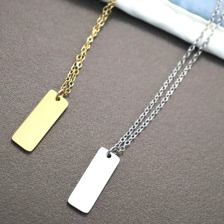 10pcs lot 304 Stainless Steel 8x22mm Pendant Necklace for Men and Women Simple Popular Street Party Punk Jewelry Gift