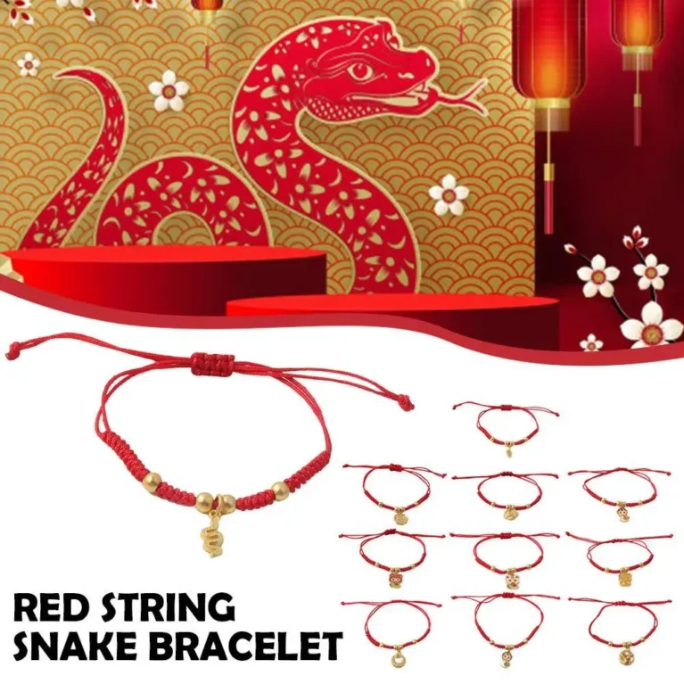 2025 Snake Year Lucky Red Rope Bracelet Chinese Style Snake Braided Hand Chain Women Fashion Jewelry Xmas New Year Gift