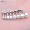 1 Pair 1.0x6mm 18G Pin 3/4/5/6mm White Pearl Stud Cartilage Earrings Surgical Steel Helix Piercing Tragus Piercing Conch Jewelry