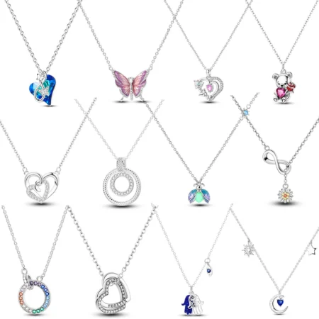 925 Sterling Silver Luminous Firefly Heart Shaped Zircon Pendant Necklace For Women Fashion Anniversary Birthday Jewelry Gifts