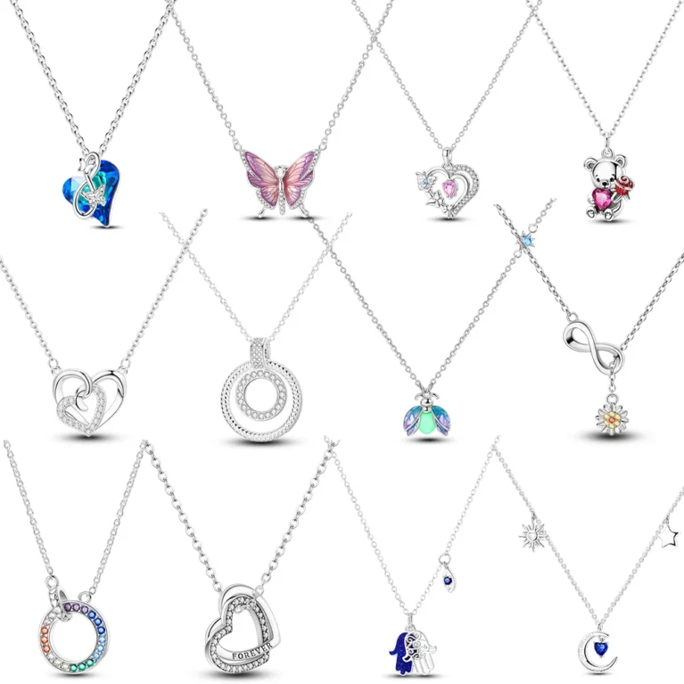 925 Sterling Silver Luminous Firefly Heart Shaped Zircon Pendant Necklace For Women Fashion Anniversary Birthday Jewelry Gifts