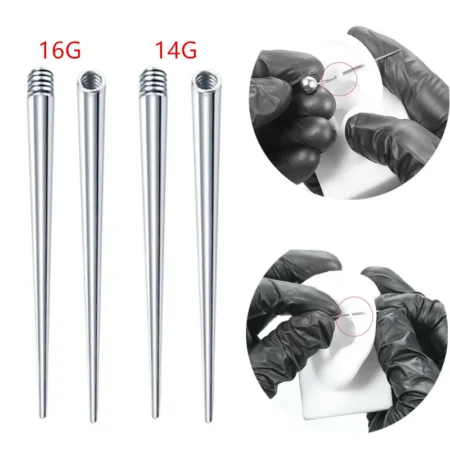 1PCS Stainless Steel Insertion Pin taper for piercing tool Guide Rod Piercing Stretching Tool for threaded internal Jewelry