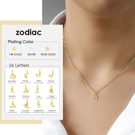 necklace for women Stainless Steel 12 Constellation Pendant Necklace golden zodiac charms jewelry choker collares para mujer2023