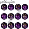 Zodiac Sign 12 Constellation Moon&Stars 12pcs 12mm/18mm/20mm/25mm Round photo glass cabochon demo flat back Making findings