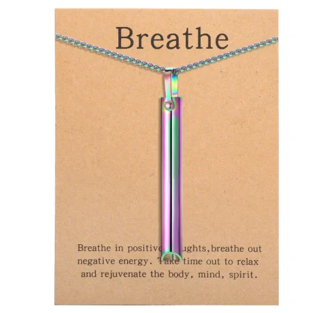 Stainless steel Mindful Breathing Necklace, Anxiety Relief ItemsThe Necklace for Anxiety, Stress, Panic Meditation Tools