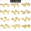 LUXUSTEEL Mini Cute Stainless Steel Stud Earrings Women Girls Heart Butterfly Rabbit Helix Ear Cartilage Piercing Jewelry Gifts