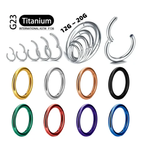 1PC G23 Titanium Segment Nose Hoop Rings Women Nose Rings Septum Clicker Ring Ear Daith Hoop Earring Piercing Jewelry