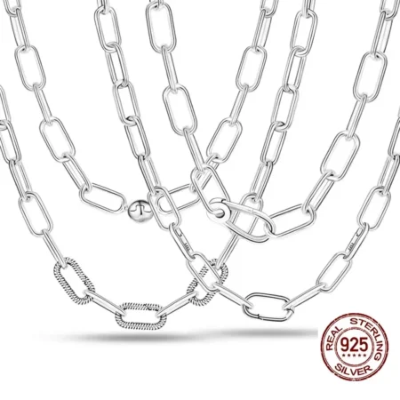 MULA Me Series Charms 925 Sterling Silver Me Link Snake Neck Chain Necklace Fit Original Me Bracelet DIY Jewelry Fashion Women