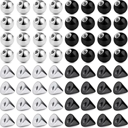 16/64 Pcs Externally Threaded Piercing Balls Stainless Steel Replacement Balls Piercing Parts Lip Tragus Helix Body Jewelry 16G