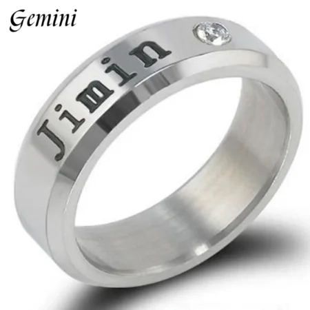 ARMY Jung Kook J-HOPE Jimin Jin Rap Monst SUGA V Rm Rhinestone Titanium Steel Finger Ring Original Kpop Jewelry Gifts Inner 18mm