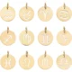 12pcs Stainless Steel 12 Constellations Charm Zodiac Sign Pendants Charms Golden 3mm Hole Flat Round with Constellation Pendant
