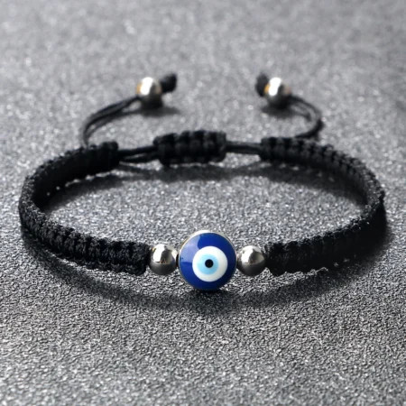 New Evil Eye Braided Bangles for Women Men Lucky Handmade Blue Beads Adjustable Couple bracelets Yoga Classic Cuff Jewelry Gift