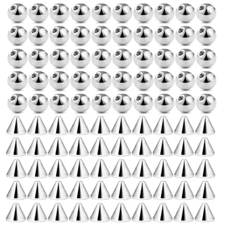 100pcs 16G 3mm Replacement Spare BALLS SPIKES Labret Barbell Bar Piercing Attachments 16g DIY Stainless Steel Body Jewelry