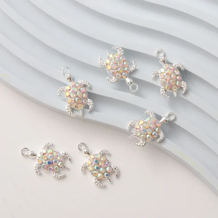 10pcs Glaring Tortoise Enamel Charms Cute Animal Pendants For Making Handmade DIY Findings Jewelry Accessories Crafts