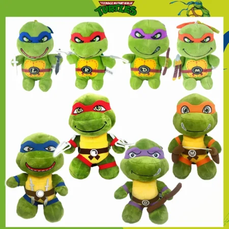 New 12/26cm Ninja Turtles Figure Kawaii Plush Dolls Anime Game TMNT Leo keyring Ornament Toys for Kids Birthday Christmas Gift