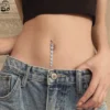 7 Heart Crystals Long Dangled Belly Button Rings Surgical Steel Cute Navel Piercing Nombril 14g Cuved Bar Body Piercings Jewelry