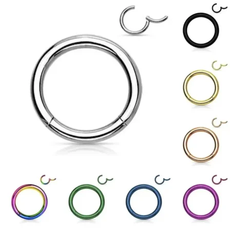 1pc Titanium Steel Nose Septum Piercing Nose Ring Punk Minimalist Interface Closure Ring Nose Lip Ring Earrings Body Jewelry