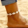 Fashion Summer Bohemian Beach Jewelry Leg Bracelet Handwoven SeaShell Anklet For Women Adjustable Foot Barefoot Chain