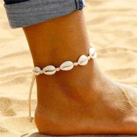 Fashion Summer Bohemian Beach Jewelry Leg Bracelet Handwoven SeaShell Anklet For Women Adjustable Foot Barefoot Chain