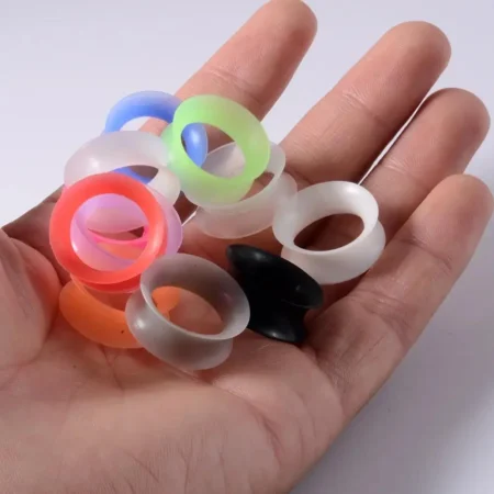 1Pair Flexible Silicone Flexible Skin Ear Tunnels Plugs Ear Hollow Flesh Gauges Piercing Expander Earring Body Jewelry Earlets