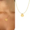 CARLIDANA New Stainless Steel Zodiac Necklace Gold Plated 12 Horoscope Zodiac Pendant Necklace for DIY Jewelry Necklace Jewelry