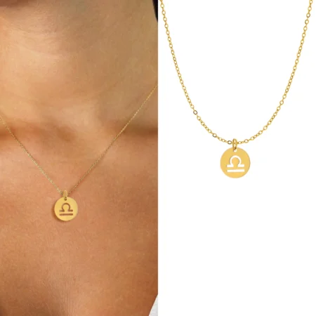 CARLIDANA New Stainless Steel Zodiac Necklace Gold Plated 12 Horoscope Zodiac Pendant Necklace for DIY Jewelry Necklace Jewelry