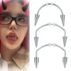 1Pc Stainless Steel C Rod Labret Piercing New Style Trend Fashion Ear Labret Cartilage Piercing Vampire Fangs Tooth Body Jewelry
