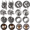 1PC Punk Stainless Steel Skeleton Ear Stretchers Tunnel External Thread Vintage Ear Gauge Plugs Expander Body Piercing Jewelry