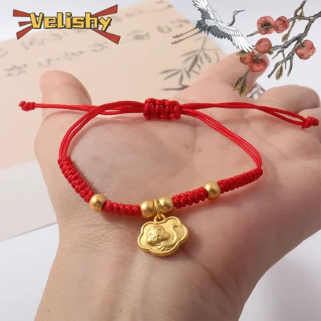 2025 Snake Year Lucky Red Handwoven Rope Bracelet Chinese Style Zodiac Snake Adjustable Braided Chain Women Xmas New Year Gift