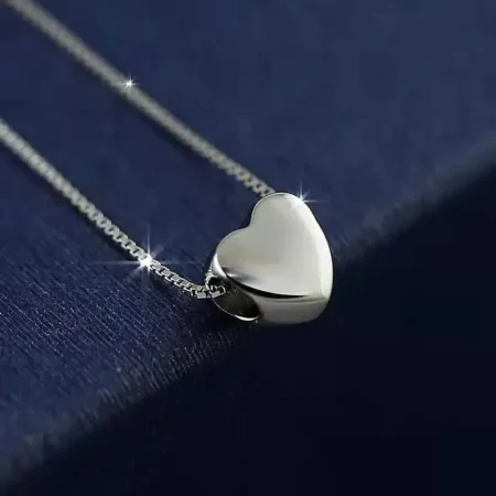 Popular 925 Sterling Silver Heart Necklace For Women Fine Jewelry Wedding Party Birthday Gift