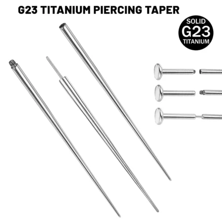 ZS 14/16/18G G23 Titanium Insertion Pin Taper for Threadless Jewelry Nostril Piercing Taper Push in Earrings Body Piercings Tool