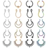 Fake Septum Rings Faux Nose Rings Hoop Stainless Steel Faux Lip Ear No Piercing Clip Septum Nose Rings Fake Piercing Jewelry
